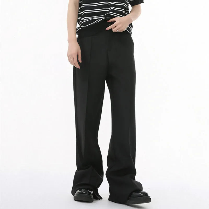 Men's Suit Pants Solid Color Design Micro Flared Fashion Korean Tide Casual Male Handsome Trousers Summer 2025 9W1586