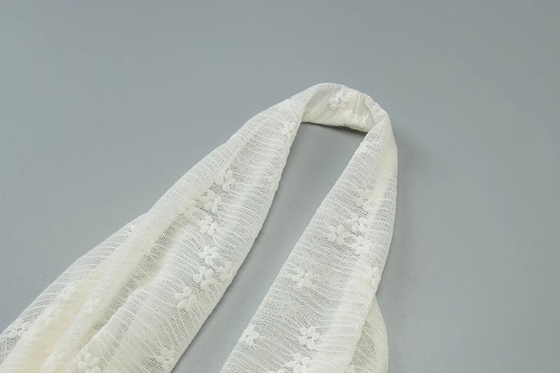 See Through Lace Halter Sexy Mini Dress Women Robe Halter Deep V Neck Backless Draped Ruffled Club Party Beach Dress