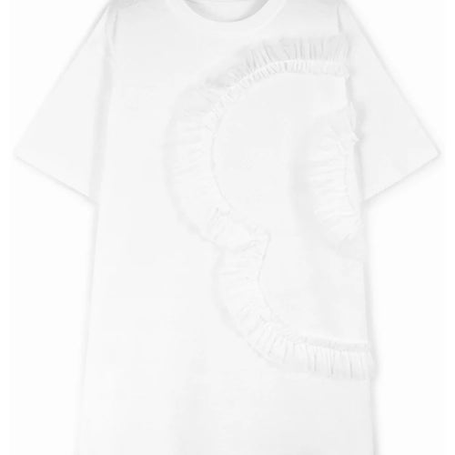 Load image into Gallery viewer, Women Gray Mesh Ruffles Big Size Mini T-shirt Dress New Round Neck Short Sleeve Fashion Tide Spring Summer 2025 1DH9812
