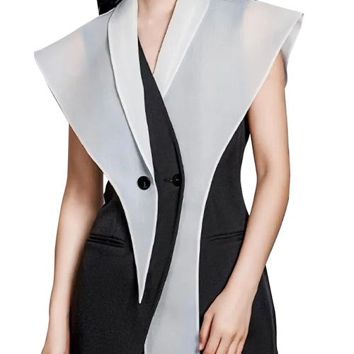 Load image into Gallery viewer, Hit Color Slimming Waistcoats For Women V Neck Sleeveless Tunic Temperament Coats Female Fashion Style Clothes New
