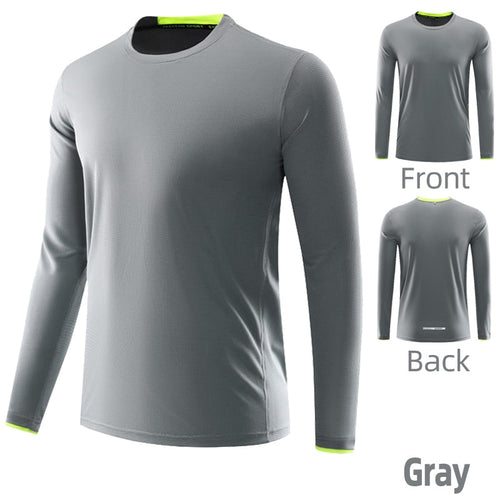 Load image into Gallery viewer, Men Running Sport Shirts Tops Long Sleeve Plus Size Tees Dry Fit Breathable Training Clothes Gym Sportswear Fitness Sweatshirts
