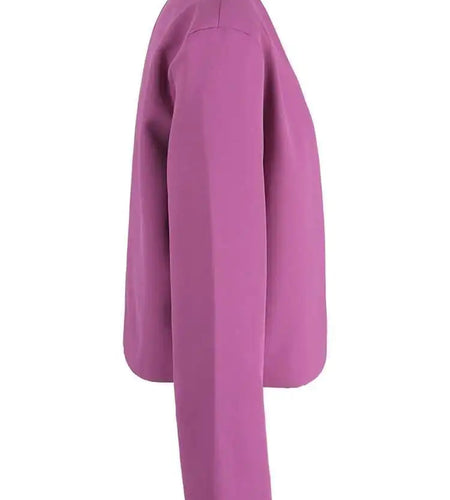 Women Purple Red False Two Big Size Short Blazer New V-neck Long Sleeve Jacket Fashion Tide Spring Autumn 2025 CPG1158