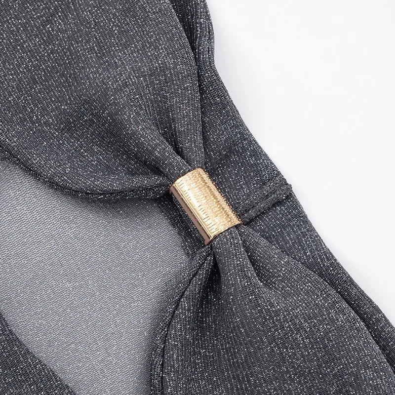 Mesh See Through Ruffled Sexy Maxi Dress For Women Gown Gray Off-shoulder Strapless Backless Ruched Long Dress Vestido