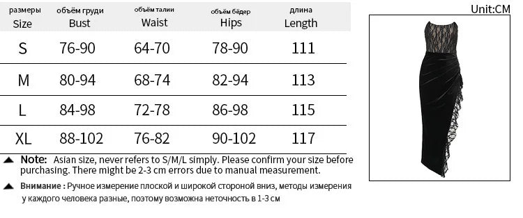 Elegant Lace Strapless Maxi Dress For Women Fashion Black Sleeveless Backless Bodycon Club Party Sexy Long Dress