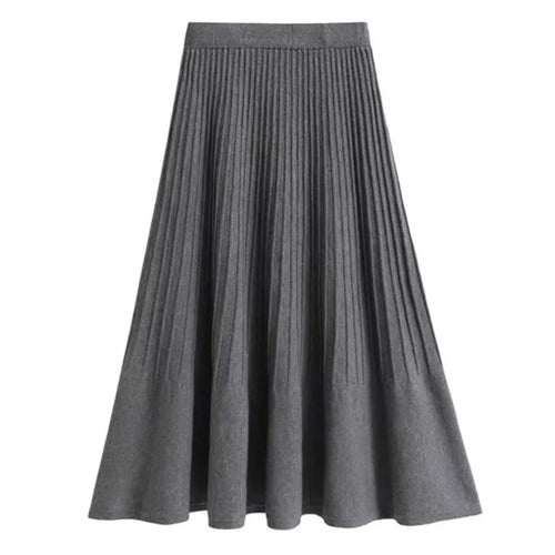 Load image into Gallery viewer, Autumn Winter Korean Fashion Solid Simple Pleated Long Skirt Women's 2024 Elegant High Waist Festival Woolen Skirt Trend Popular
