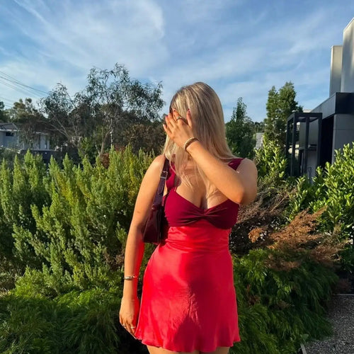 Load image into Gallery viewer, Sexy Spaghetti Strap Patchwork Satin Slimming Short Skirt Women Fashion Bareback Strap Bodycon Party Club Dress 2025 New
