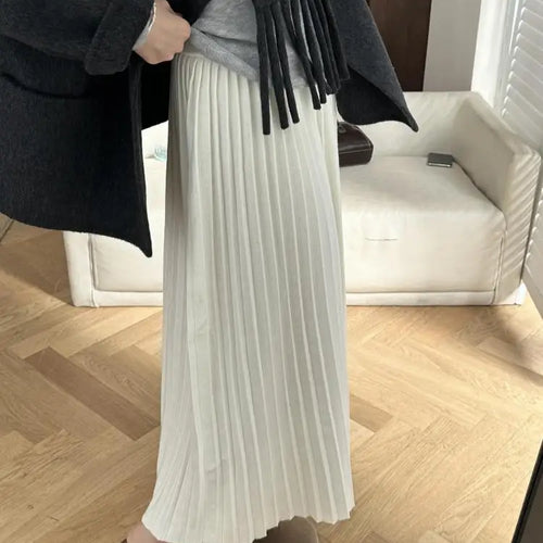 Load image into Gallery viewer, Korean Version 2024 White High Waist Versatile Slim Long Skirt Women Autumn Winter Grey Office Elegant Knitted Skirt Simplicity
