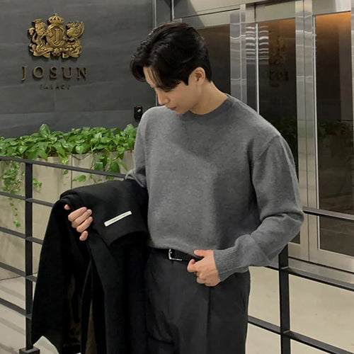 Load image into Gallery viewer, Men&#39;s Swearter New Korean Style Handsome Simple Solid Color Trendy Pullover Long Sleeve Stylish Male Casual Clothing 9W1818
