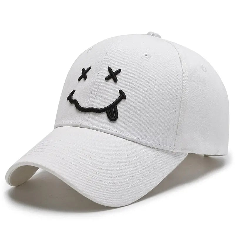 Men Women Smile Face Embroidery Baseball Caps Cotton Adjustable Snapback hats Hip Hop Trucker Cap summer Outdoor Sun hat Dad Hat