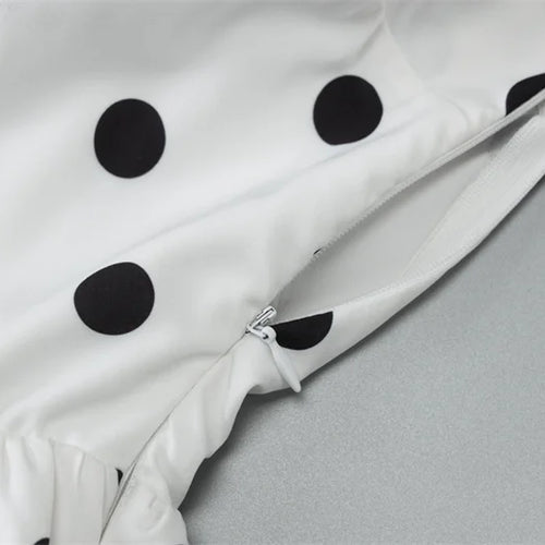 Load image into Gallery viewer, Halter Print Polka Dot Mini Dress Women Fashion Off-shoulder Sleeveless Backless High Waist A-line Club Party Dress
