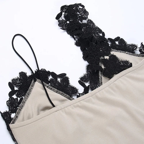 Load image into Gallery viewer, Lace High Split Sexy Midi Dress For Women Robe 2023 New Spaghetti Strap Sleeveless Deep V Neck Party Long Dress Vestido
