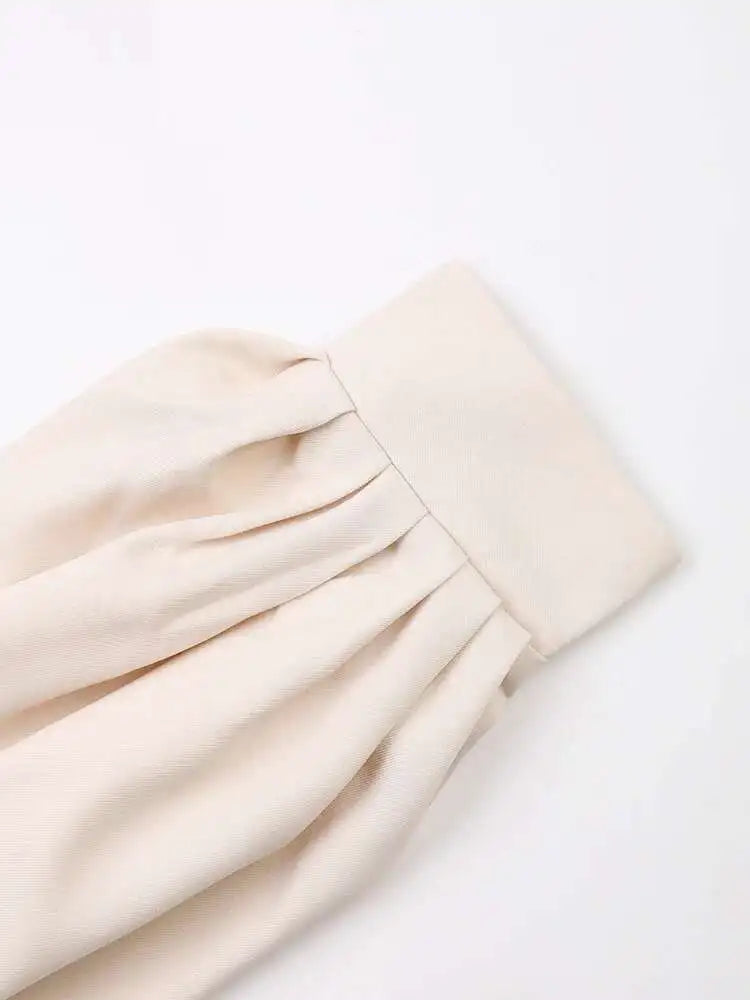 Women Beige Brief Belted Casual Trench New Lapel Long Sleeve Windbreaker Fashion Tide Spring Autumn 2025 CPG1179