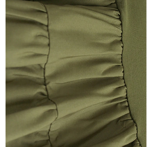 Load image into Gallery viewer, Women Army Green Pleated Hem Big Size Midi Dress New Round Neck Short Sleeve Fashion Tide Spring Summer 2025 1DJ0781
