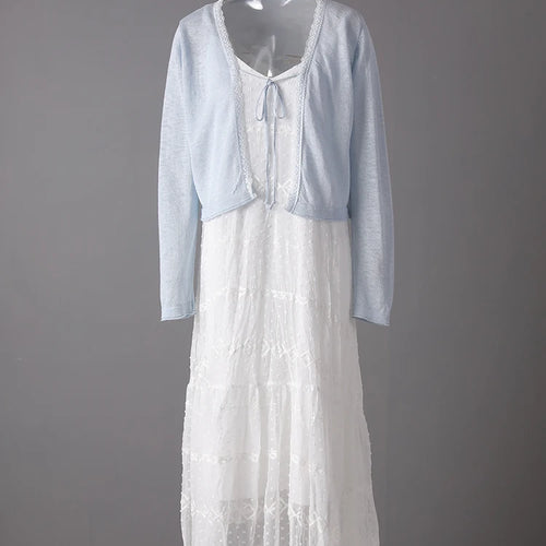 Load image into Gallery viewer, Women White Lace Jacquard Elegant Long Spaghetti Strap Dress New V-Neck Sleeveless Fashion Tide Spring Summer 2025 CPG3081
