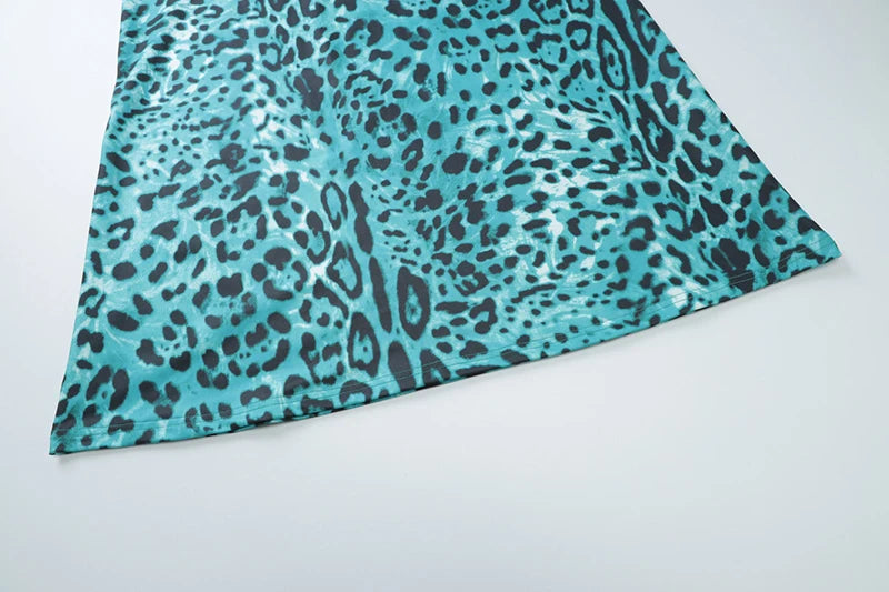 Leopard Print Spaghetti Strap Sexy Maxi Dress For Women Fashion Strapless Sleeveless Backless Printed Long Dress