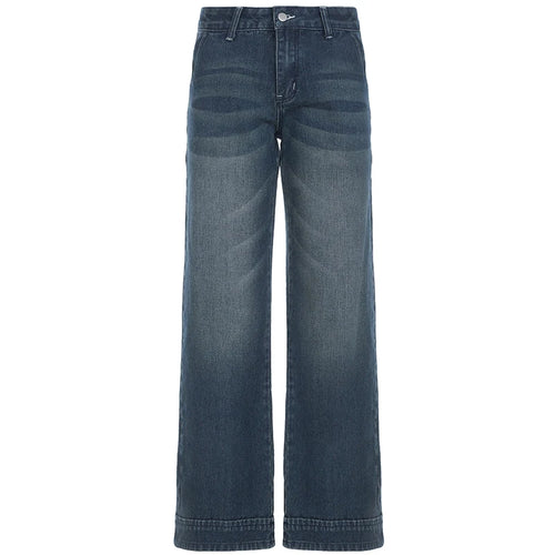 Load image into Gallery viewer, Fashion Washed Buttons Jeans For Women Loose Low Rise Basic Trousers Chic Style Pockets Straight Leg Denim Pants New
