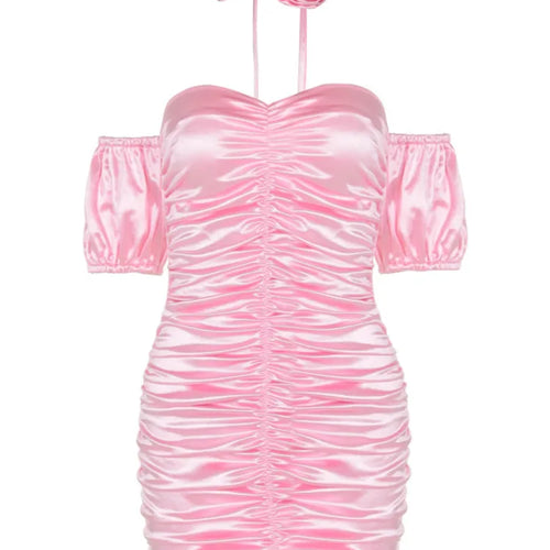 Load image into Gallery viewer, Sexy Sleeveless Satin Pleated Dress For Women's Summer 2024 New Floral Strapless Slim Fitting Dress Party Evening Dress
