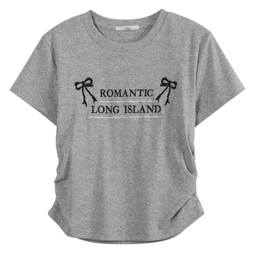 Load image into Gallery viewer, Short Sleeve Y2k Tops Tshirts for Women Embroidery Butterfly O-neck Summer Tees Crop T Shirts Tunic Folds Casual Fashion T-shirt
