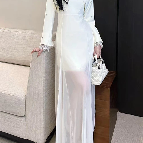 Load image into Gallery viewer, Spliced Diamonds Two Piece Set For Women Strapless Sleeveless High Waist Temperament Dress Long Coat Sets Female

