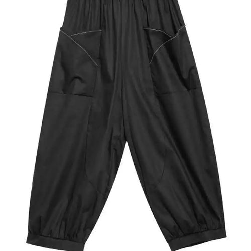 Load image into Gallery viewer, High Elastic Waist Black Pocket Thin Casual Harem Pants New Loose Fit Trousers Women Fashion Spring Autumn 2025 1DF6508
