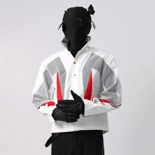 Load image into Gallery viewer, Functional Design Men&#39;s Coats Turn-down Collar Patchwork Shoulder Paded Contrast Color Single Breasted Tide Male Top 9C9377
