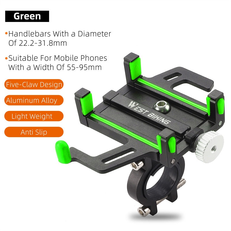 Phone Holder Motorcycle Electric Scooter Cellphone Stand Aluminum Alloy CNC Smart Phone Bracket Bicycle Accessories