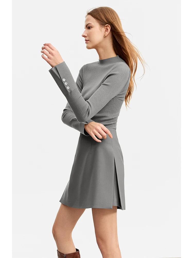 Minimalist Casual Shorts Skirts Women High Waist 2025 Autumn Fashion Office Lady Commuter A-Line Mini Skirt 12343035