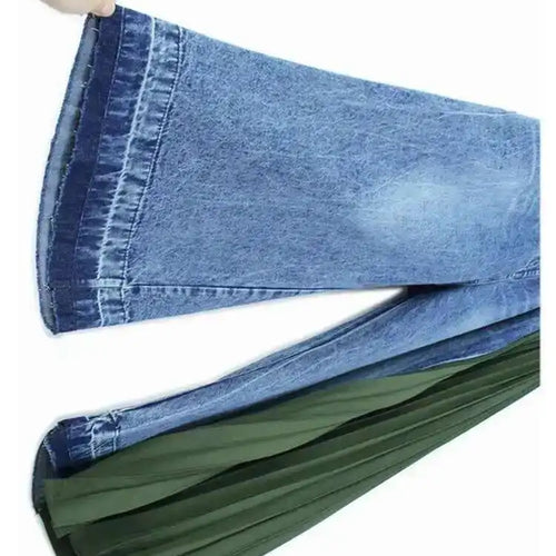 Load image into Gallery viewer, High Elastic Waist Denim Pleated Long Wide Leg Pants New Loose Fit Trousers Women Fashion Tide Spring Autumn 2025 1DF7228
