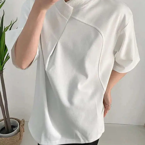 Load image into Gallery viewer, Women White Irregular Big Size Personality T-shirt New Round Neck Half Sleeve Fashion Tide Spring Summer 2025 1DF6438
