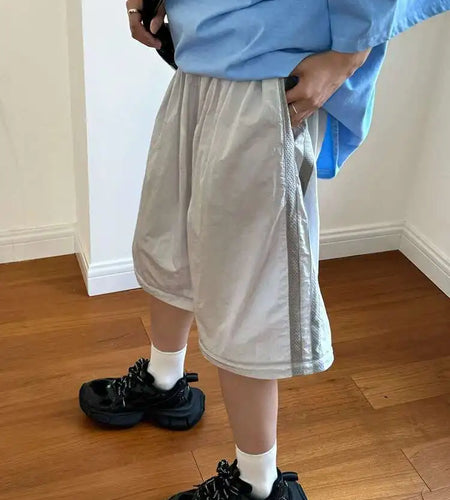 High Elastic Waist Gray Thin Detachable Two Ways Wear Pants New Trousers Women Fashion Tide Spring Summer 2025 1DH5808