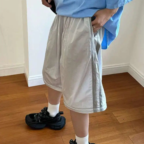 Load image into Gallery viewer, High Elastic Waist Gray Thin Detachable Two Ways Wear Pants New Trousers Women Fashion Tide Spring Summer 2025 1DH5808
