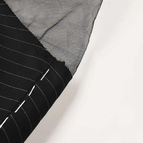 Load image into Gallery viewer, Women Black Striped Topstitched Big Size Blazer New Lapel Long Sleeve Loose Fit Jacket Fashion Spring Autumn 2025 17A6435
