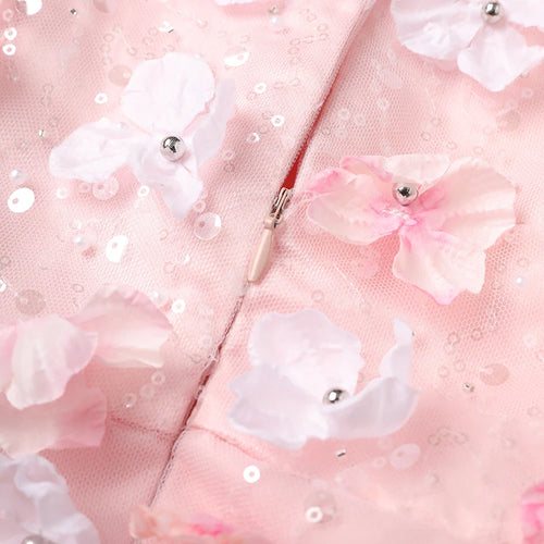 Load image into Gallery viewer, Women Three-dimensional Flower Rhinestones Mini Strapless Dress New Sleeveless Fashion Tide Spring Autumn 2025 CPG2978
