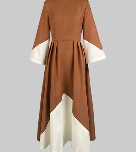 Vintage Flare Long Sleeves Long Dresses for Women Spring Autumn Fashion Dresses 2025 Woman Party Daily Goging Out