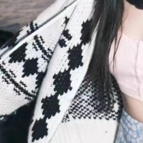 Load image into Gallery viewer, Harajuku Knitted Hooded Cardigan Women Y2k Aesthetic Zippers Casual Loose Sweater 2025 Autumn Grunge Vintage Drawstring Tops
