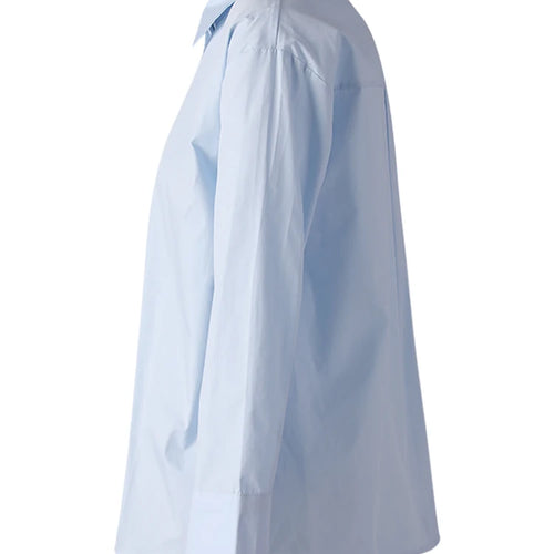 Load image into Gallery viewer, Women Blue Button Irregular Slit Big Size Blouse New Lapel Long Sleeve Shirt Fashion Tide Spring Autumn 2025  CPG3190
