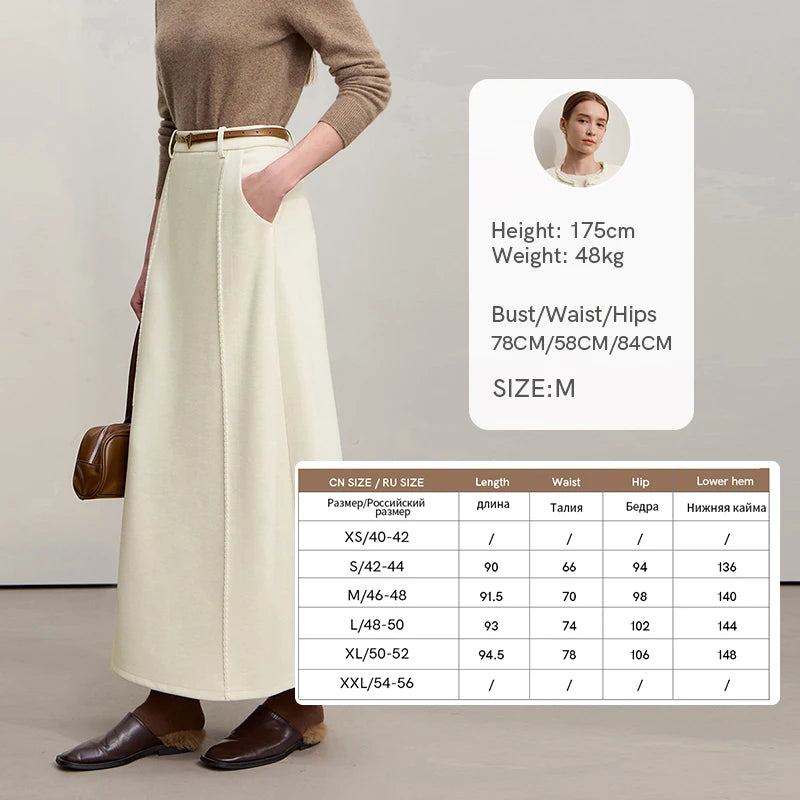 Skirts For Woman 2025 Winter New Commuter Loose Long Knitting A-Line Skirt Wool Solid Versatile Clothing Ladies 12544124