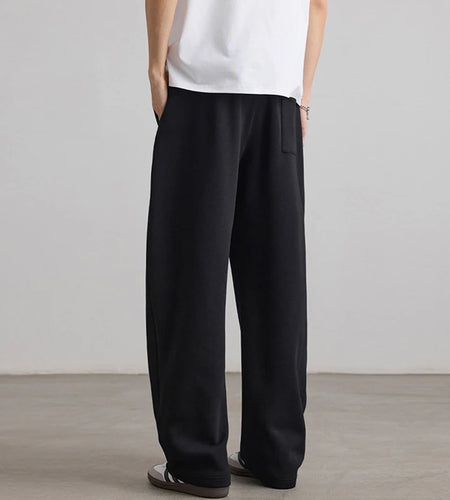 Men's Sweatpants New Threedimensional Cut Curved Knife Pants Elastic Waist Straight Leg Trendy Male Causal Bottoms 9W1904