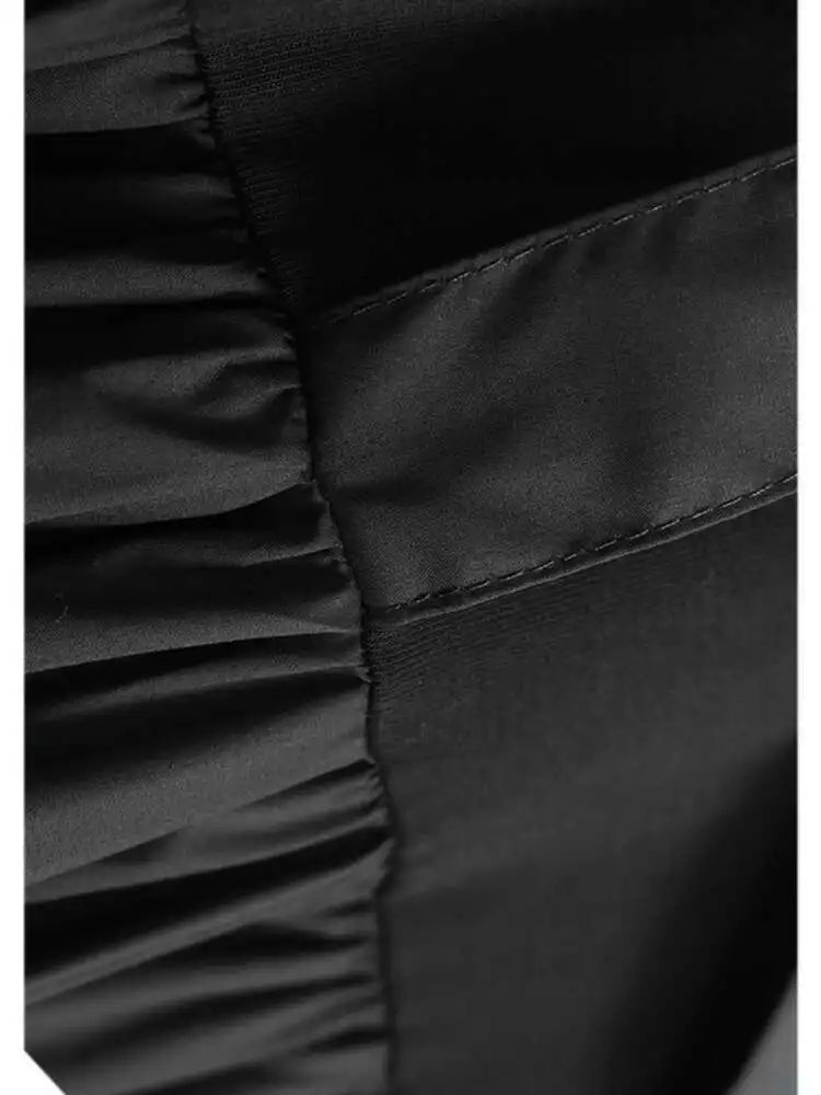 Women Black Ribbons Design Big Size Midi Dress New Round Neck Short Sleeve Fashion Tide Spring Summer 2025 1DH5566