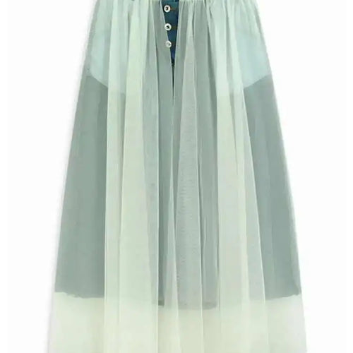 Load image into Gallery viewer, High Elastic Waist Black Mesh Denim Casual A-line Half-body Skirt Women Fashion Tide New Spring Autumn 2025 1DH6911
