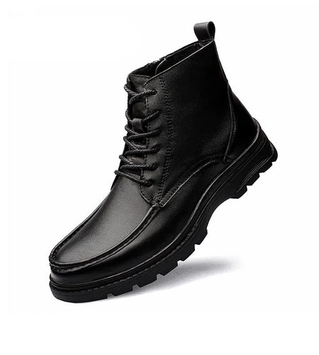 Winter Black Leather Comfy Men's Shoes Fashion Luxury Brand Men Boots New Design Classical Style Man Casual Boots