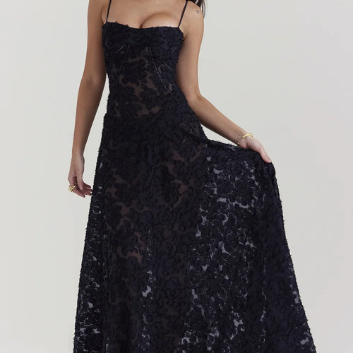 Load image into Gallery viewer, Elegant Print Backless Maxi Dress For Women Fashion New Spaghetti Strap Sleeveless Loose A-line Club Party Long Dress
