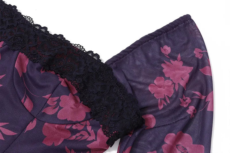 Elegant Backless Print Maxi Dress For Women Autumn Winter New Square Collar Long Sleeve Bodycon Club Party Sexy Dress