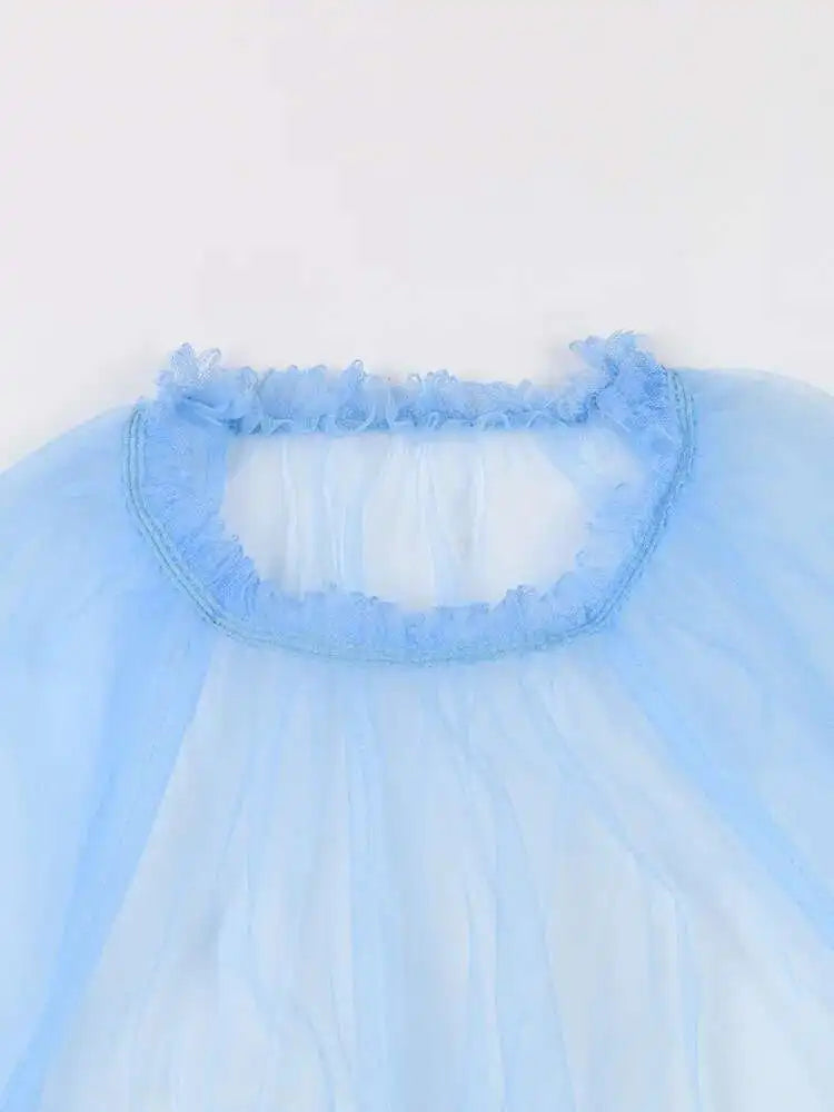 Women Black Ruffles Long Big Size Dress New Round Neck Three-quarter Sleeve Loose Fit Fashion Spring Summer 2025 JR77101