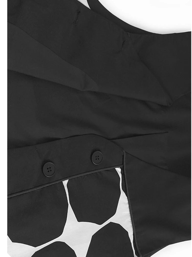 Big Size Black Dot Vest Wide Leg Pants Two Piece Suit New V-Neck Sleeveless Women Fashion Tide Spring Autumn 2025 1DJ1105