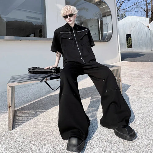 Load image into Gallery viewer, Men's Set Two-piece New Summer Multi Pockets Zipper Short Sleeve Jacket Casual Male Pants Fashion Trend 2025 9W1504
