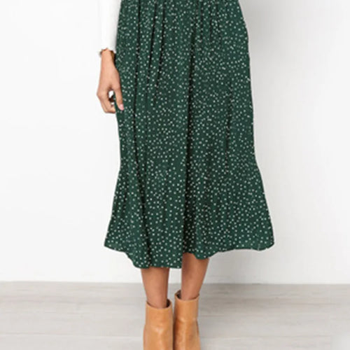 Load image into Gallery viewer, Summer Autumn Casual Chiffon Print Pockets High Waist Pleated Maxi Skirt Womens Long Skirts For Women
