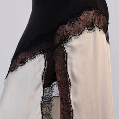 Load image into Gallery viewer, Hit Color Loose Dresses For Women Square Neck Sleeveless High Waist Temperament Minimalist Dress Female Fashion New
