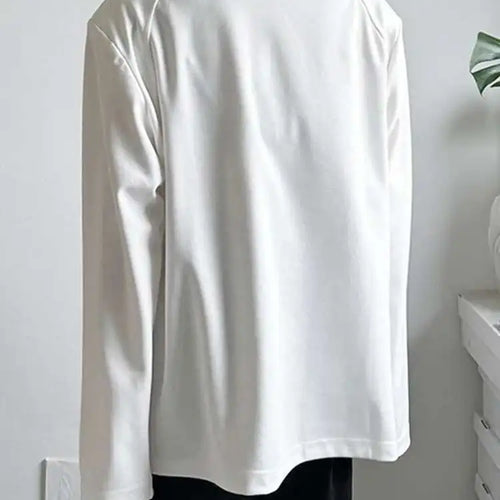 Load image into Gallery viewer, Women White Shouder Padded Big Size T-shirt New Round Neck Long Sleeve  Loose Fit Tees Fashion Spring Autumn 2025 1DH2633
