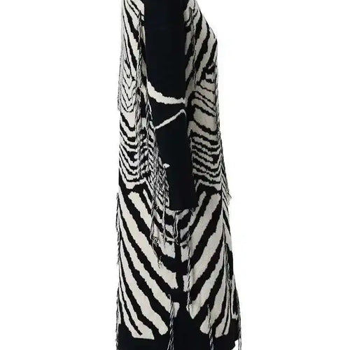 Load image into Gallery viewer, Women  Knitting Striped Tassels Big Size Dress New Round Neck Long Sleeve Loose Fit Fashion Tide Spring Autumn 2025 SG592
